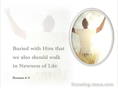 Romans 6:4 Buried With Him That We Also Should Walk In Newness Of Life (gray)